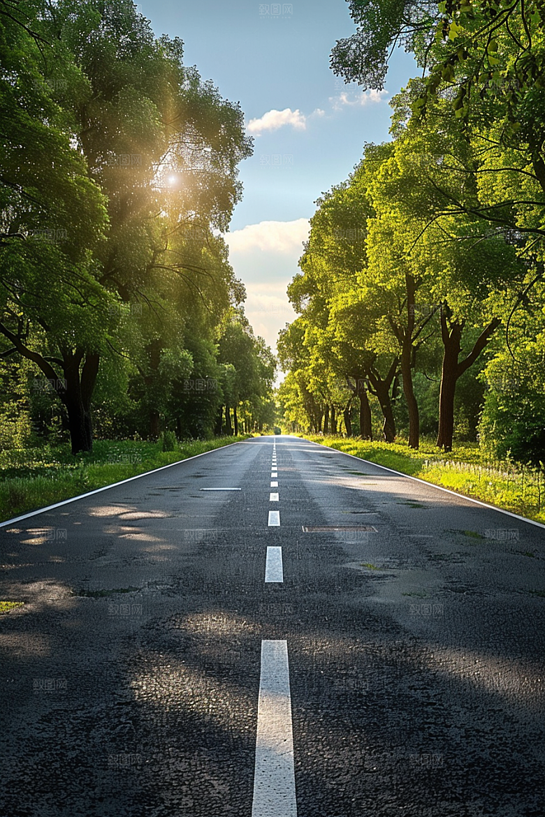 柏油马路延伸道路素材