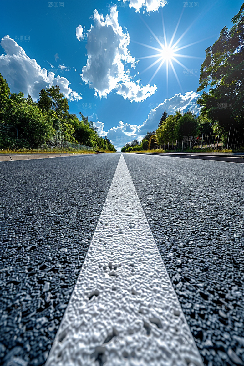 柏油马路延伸驾车素材