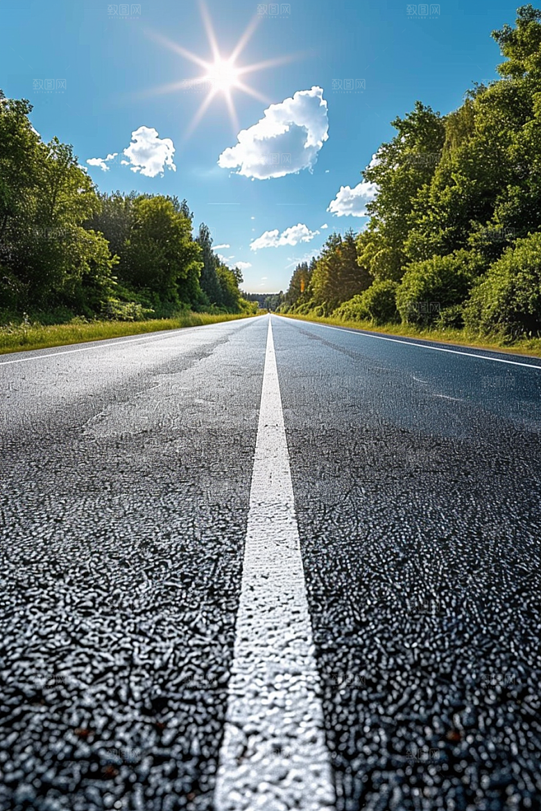 柏油马路肌理自驾素材