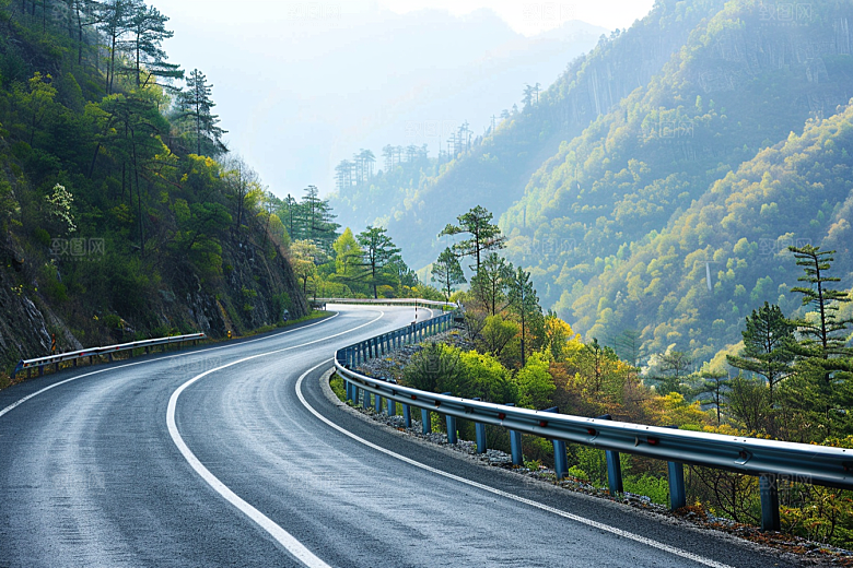 柏油马路自驾公路素材