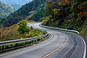 柏油马路延伸场景素材