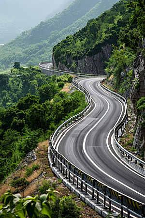 柏油马路道路场景素材