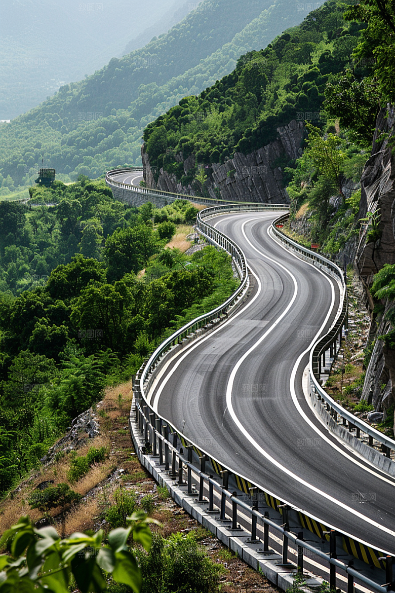 柏油马路道路场景素材
