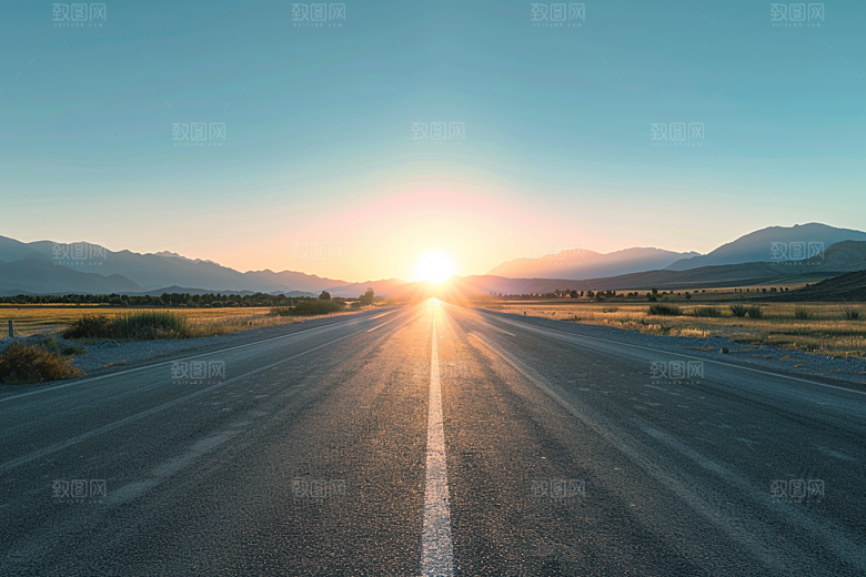柏油马路地平线高清素材