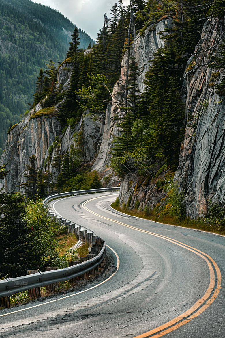 柏油马路自驾道路素材