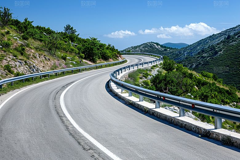 柏油马路延伸自驾素材