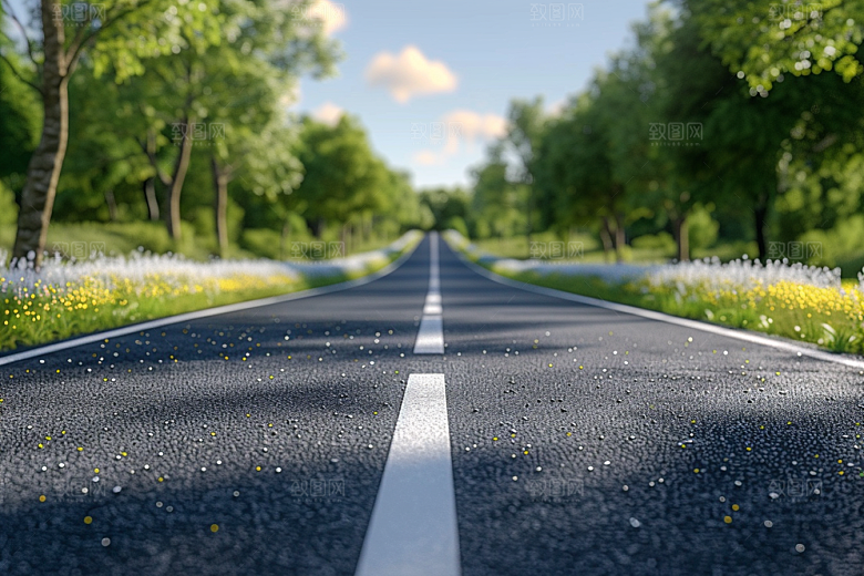 柏油马路地平线道路素材