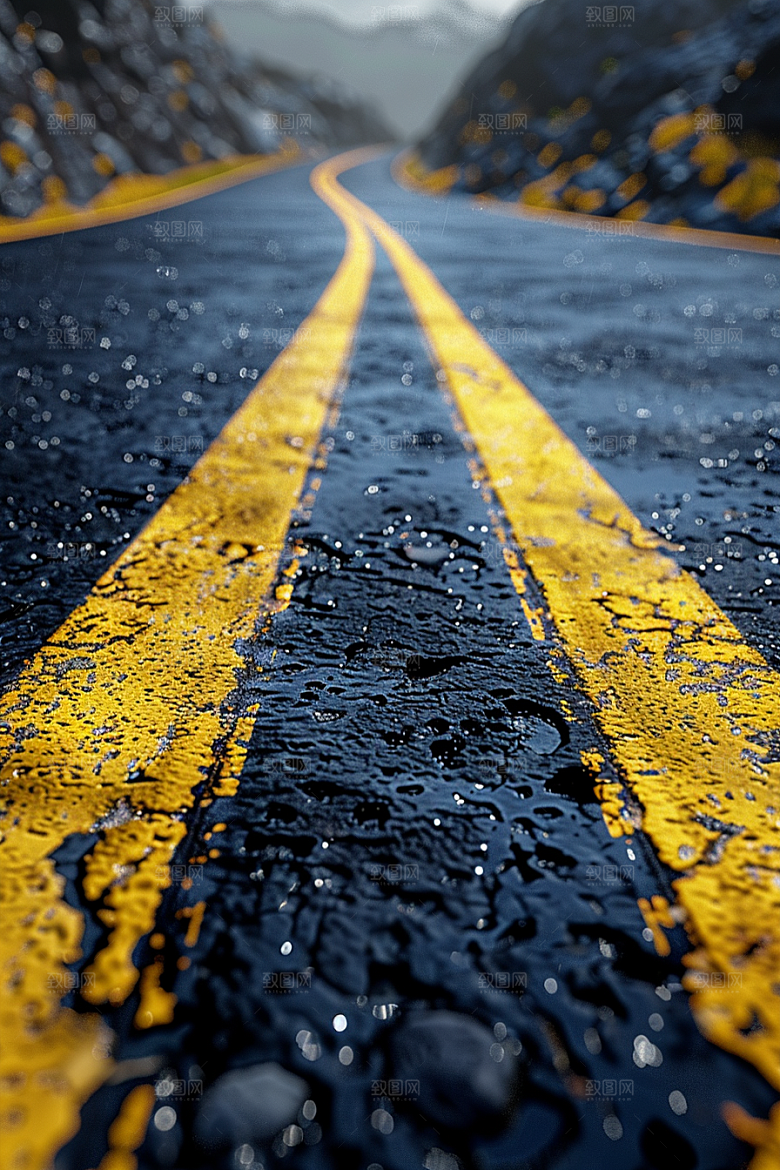 柏油马路延伸路面素材
