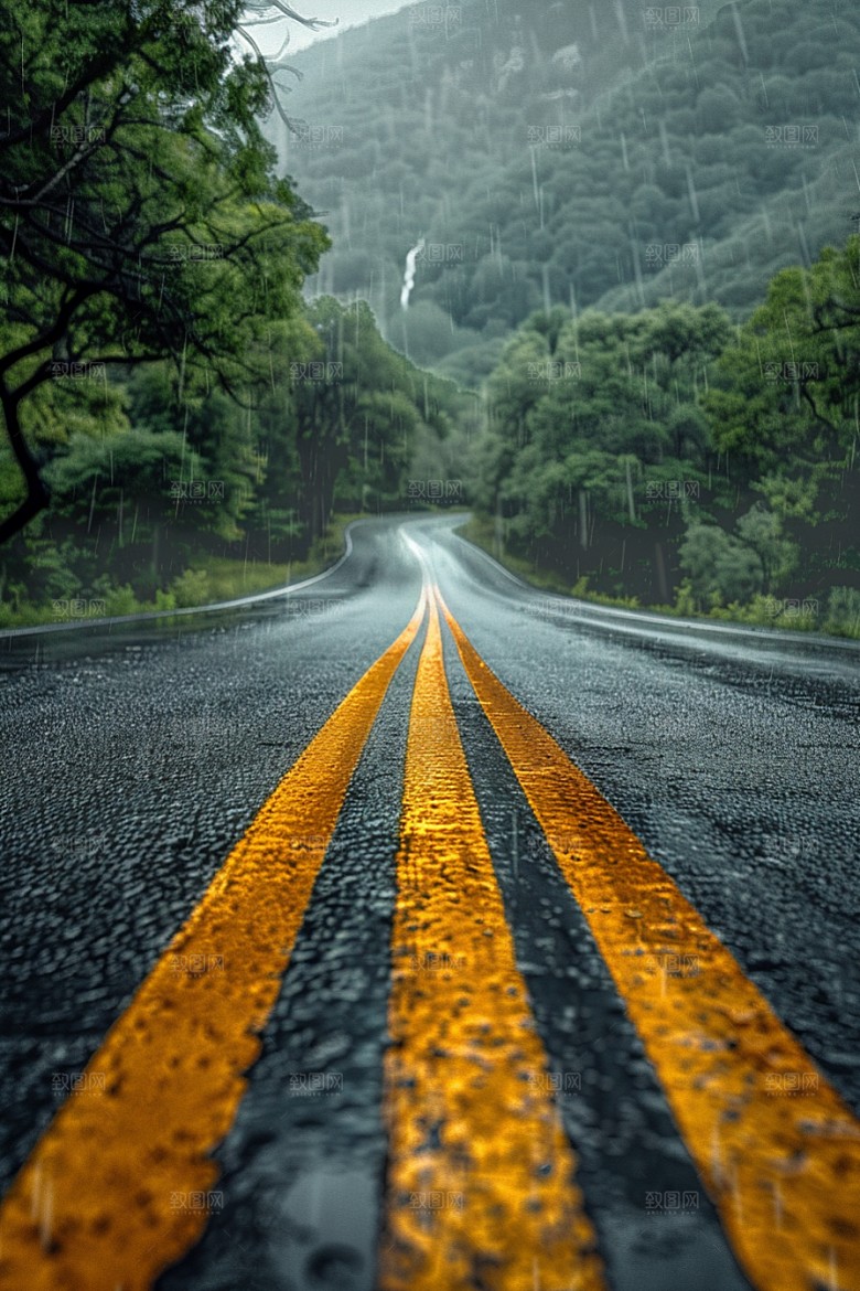 柏油马路自驾公路素材