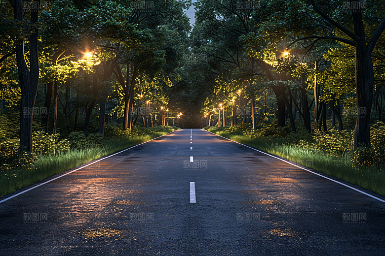 柏油马路高清场景素材