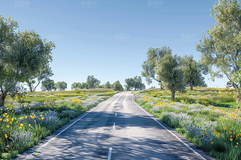 柏油马路自驾公路素材