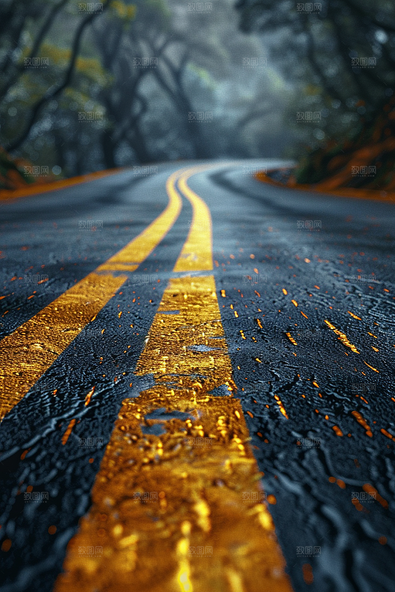 柏油马路场景延伸素材
