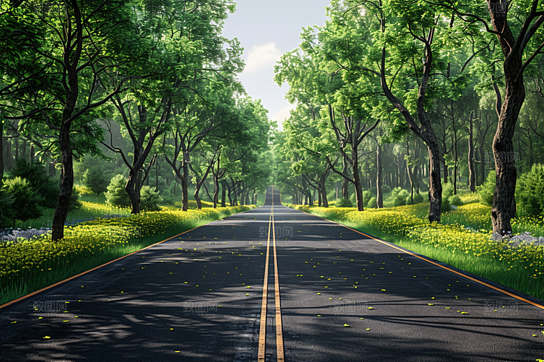 柏油马路场景材质素材