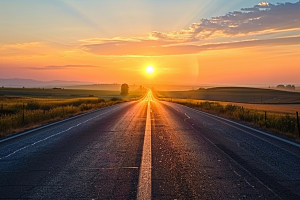 柏油马路驾车自驾素材