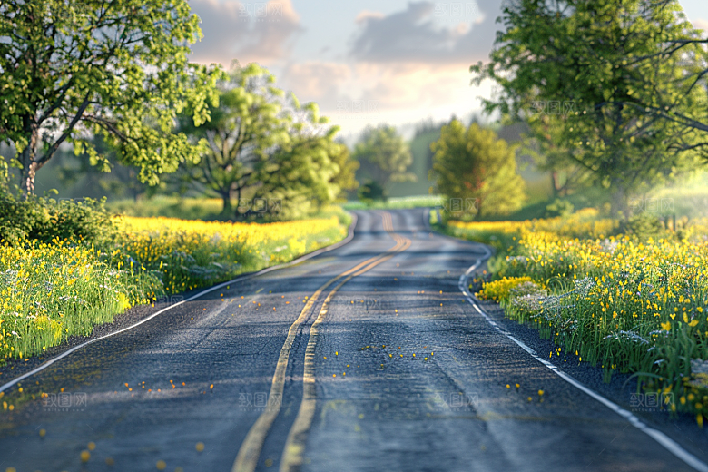 柏油马路场景道路素材