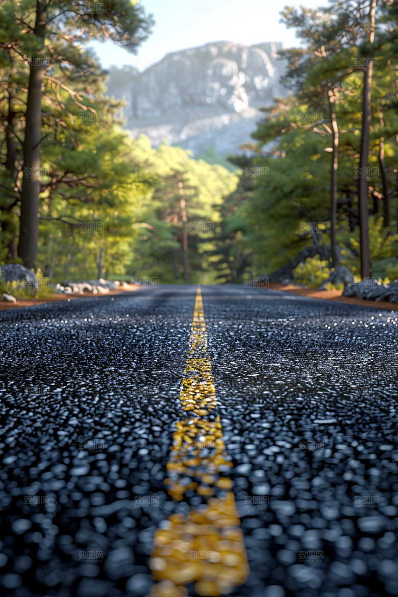 柏油马路自驾道路素材