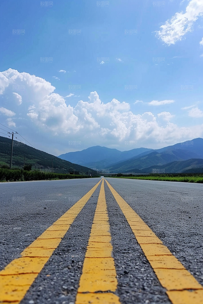 柏油马路沥青马路户外素材