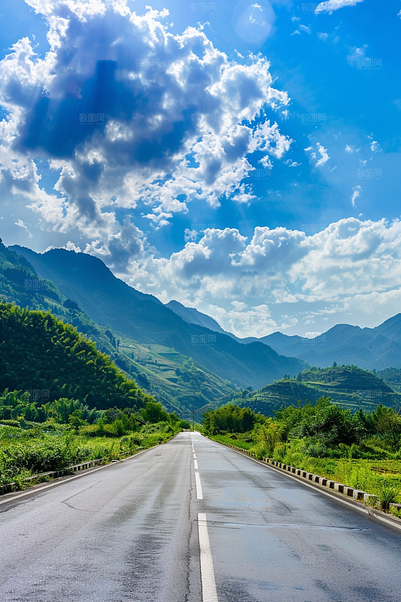 柏油马路道路地平线素材