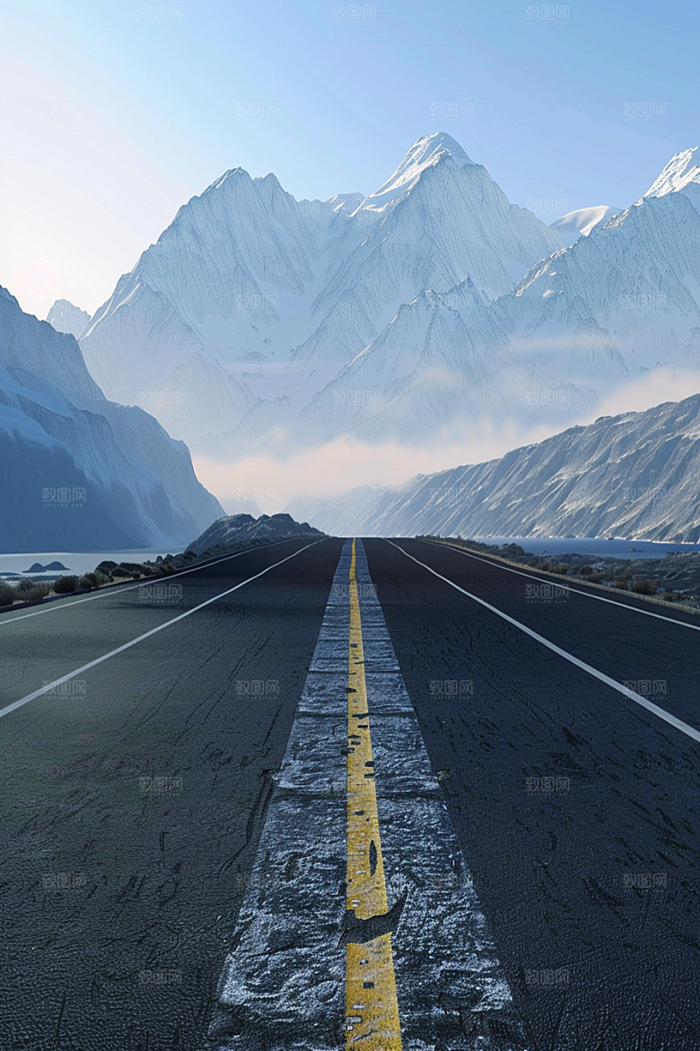 柏油马路地平线高清素材