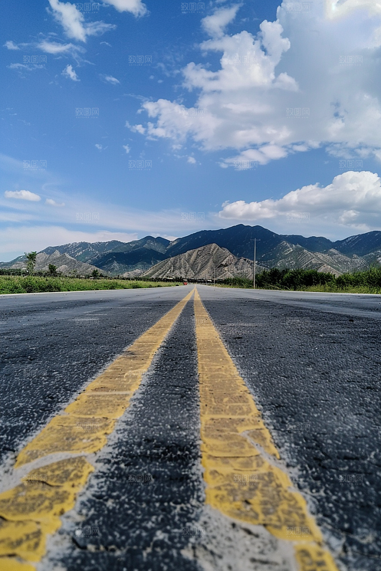 柏油马路公路地平线素材