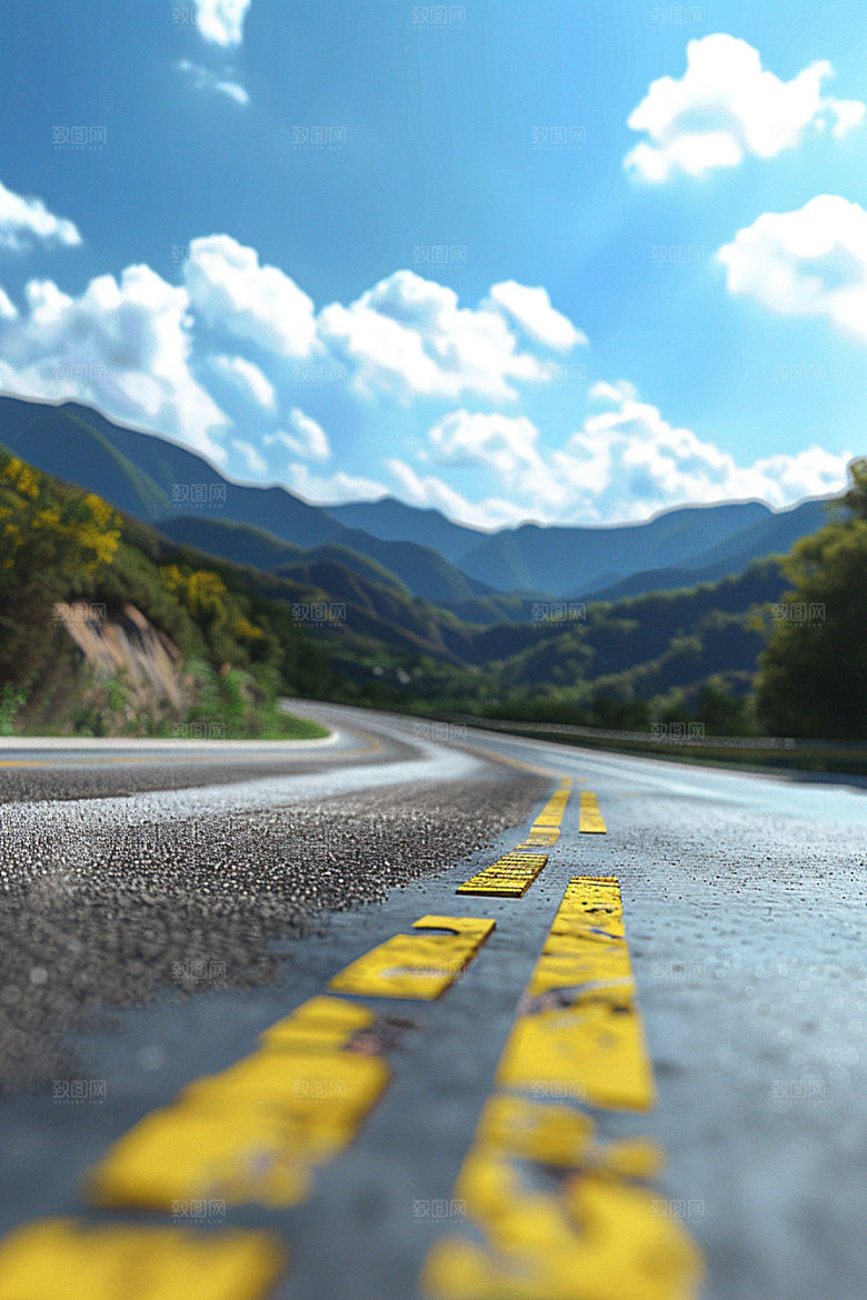 柏油马路道路驾车素材