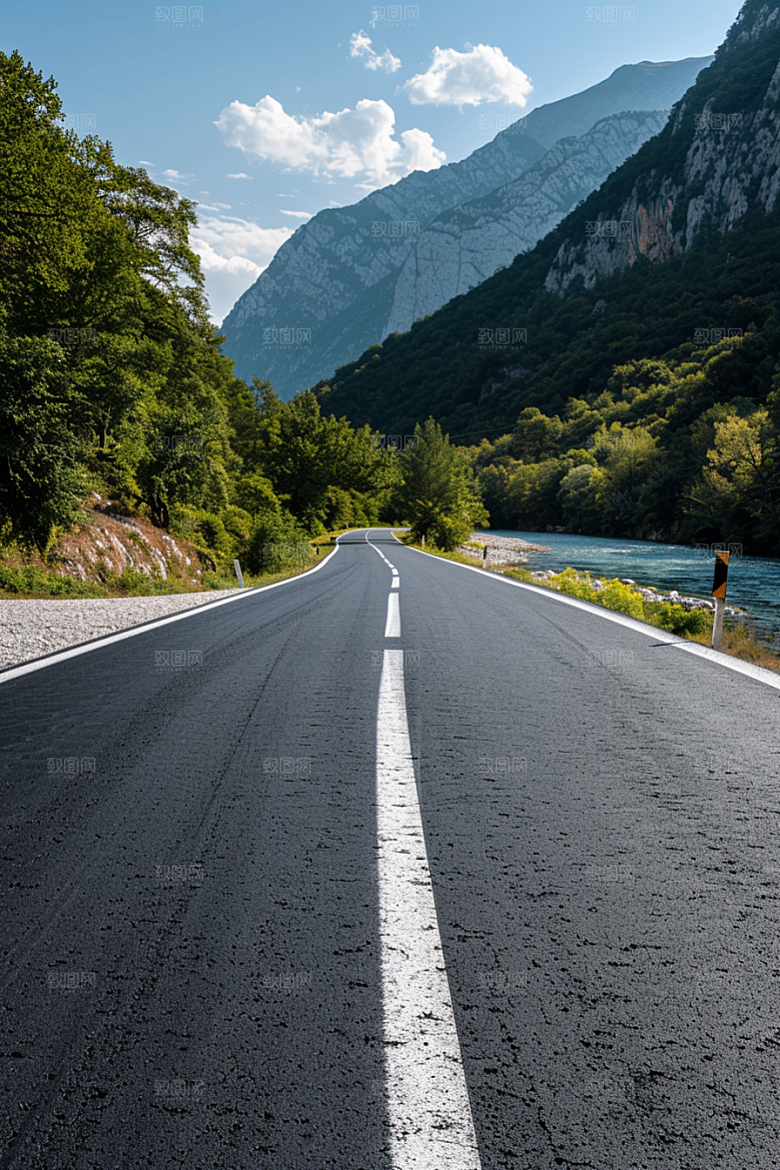 柏油马路道路自驾素材