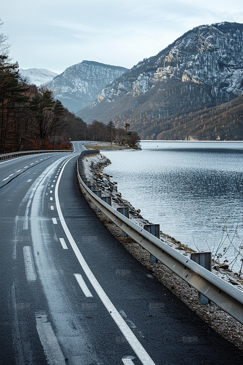 柏油马路自驾沥青马路素材