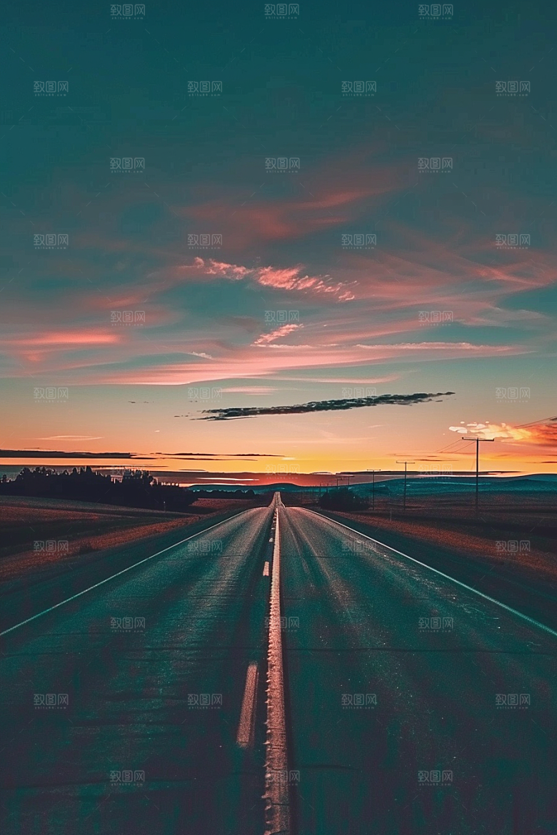 柏油马路肌理自驾素材