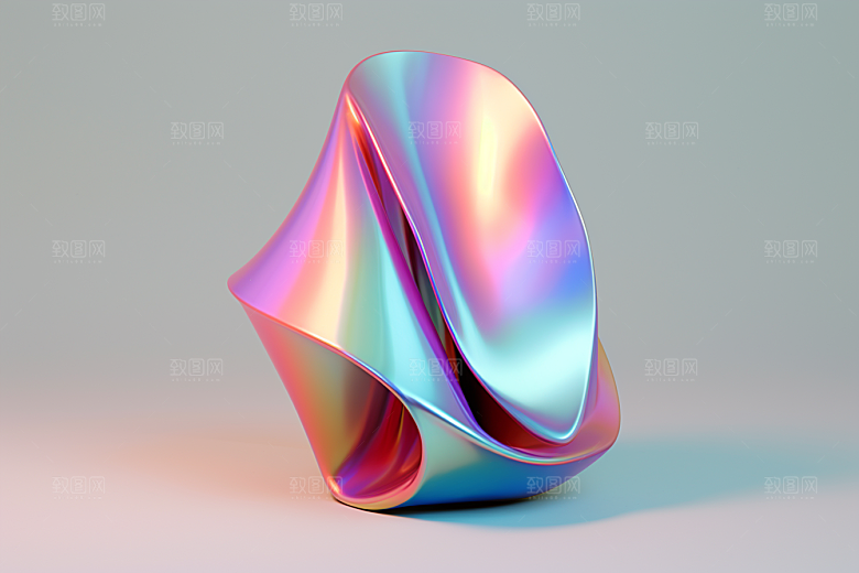 立体流体雕塑3D扭曲模型