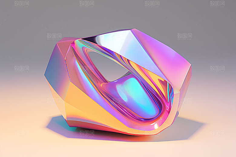 立体流体雕塑3D扭曲模型