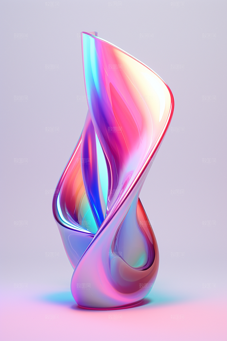 立体流体雕塑3D质感模型