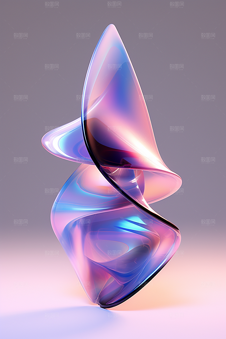 立体流体雕塑扭曲3D模型
