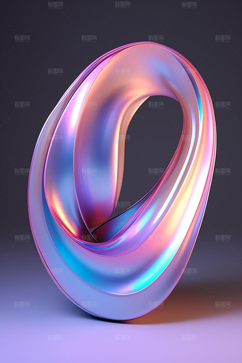 立体流体雕塑3D质感模型