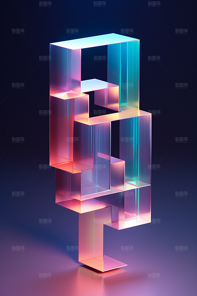 立体流体雕塑3D扭曲模型