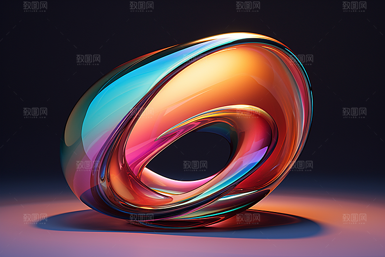 立体流体雕塑扭曲扭曲模型