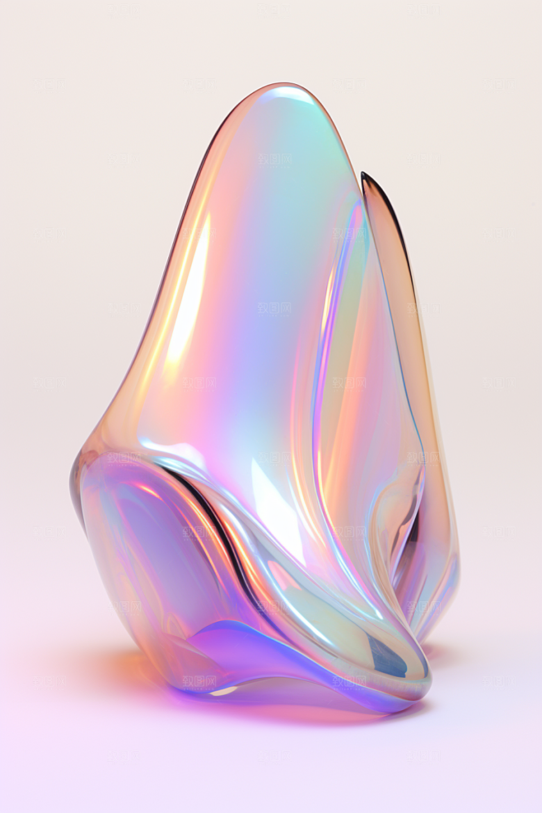 立体流体雕塑渐变3D模型