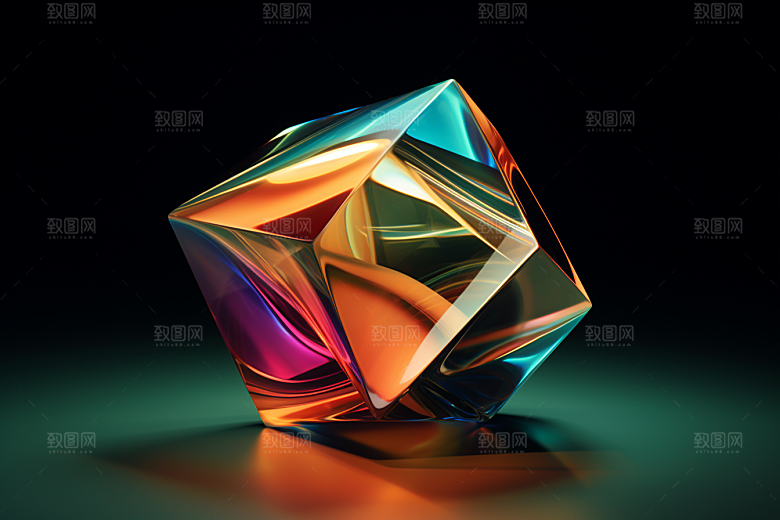 立体流体雕塑扭曲3D模型
