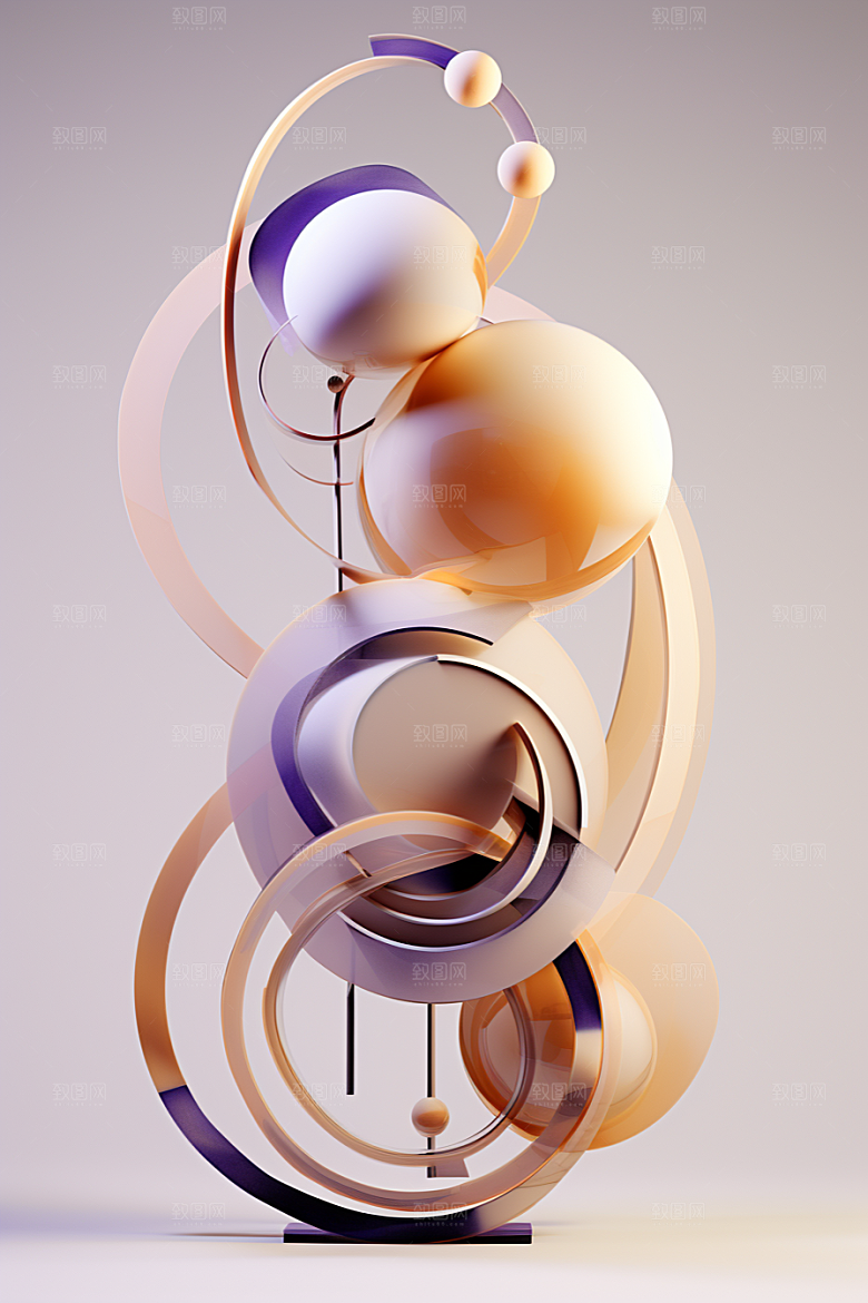 立体流体雕塑立体3D模型
