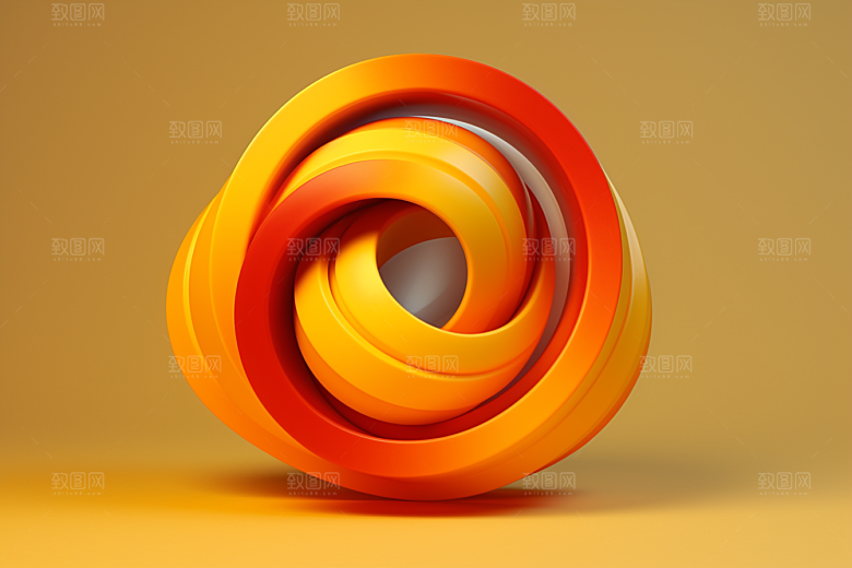 立体流体雕塑3D扭曲模型