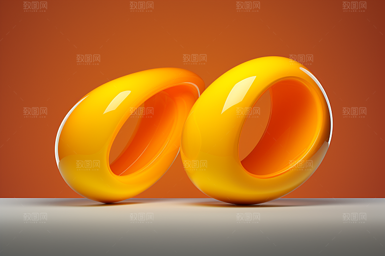 立体流体雕塑渐变3D模型