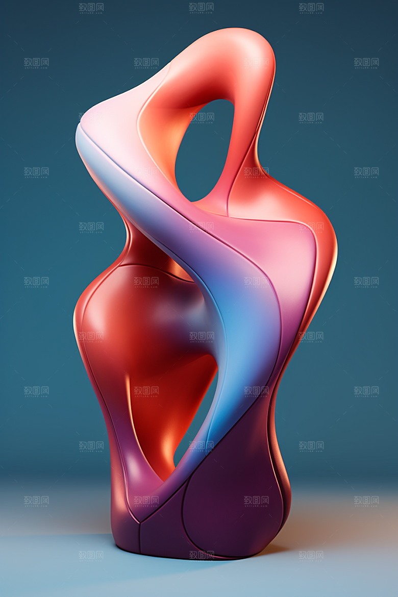立体流体雕塑3D丝滑模型