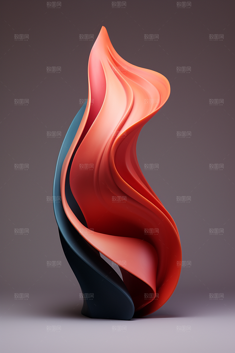 立体流体雕塑立体3D模型