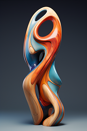 立体流体雕塑扭曲扭曲模型
