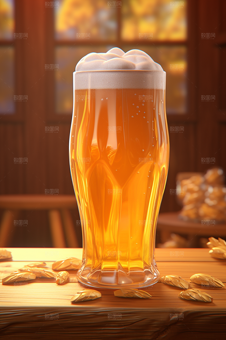 啤酒立体视觉艺术素材