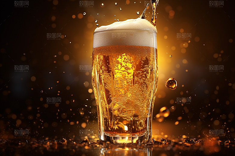 啤酒黑啤创意素材