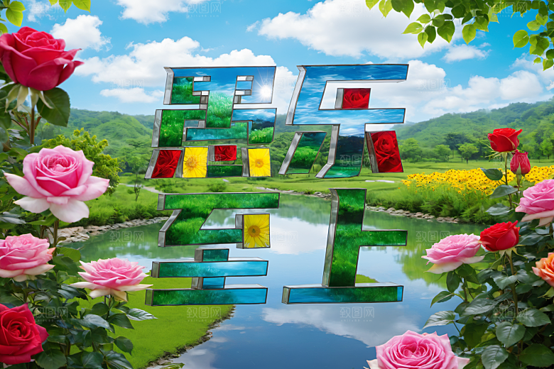 愚人节高清彩色艺术字
