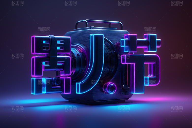 愚人节3D彩色艺术字