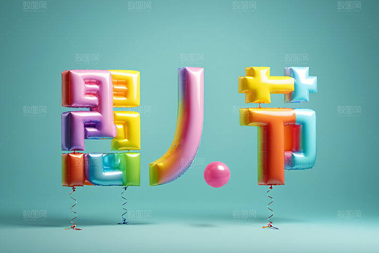 愚人节3D彩色艺术字
