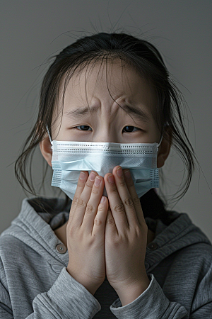 春季流感戴口罩病毒人物摄影图
