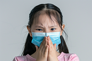 春季流感戴口罩发烧病毒摄影图